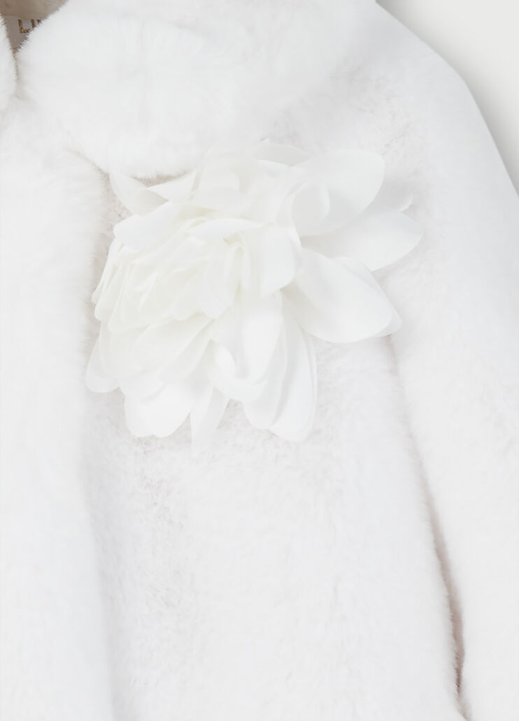 Faux fur jacket with brooch White Liu Jo - large image number 2 Faux fur jacket with brooch White Liu Jo - large image number 2