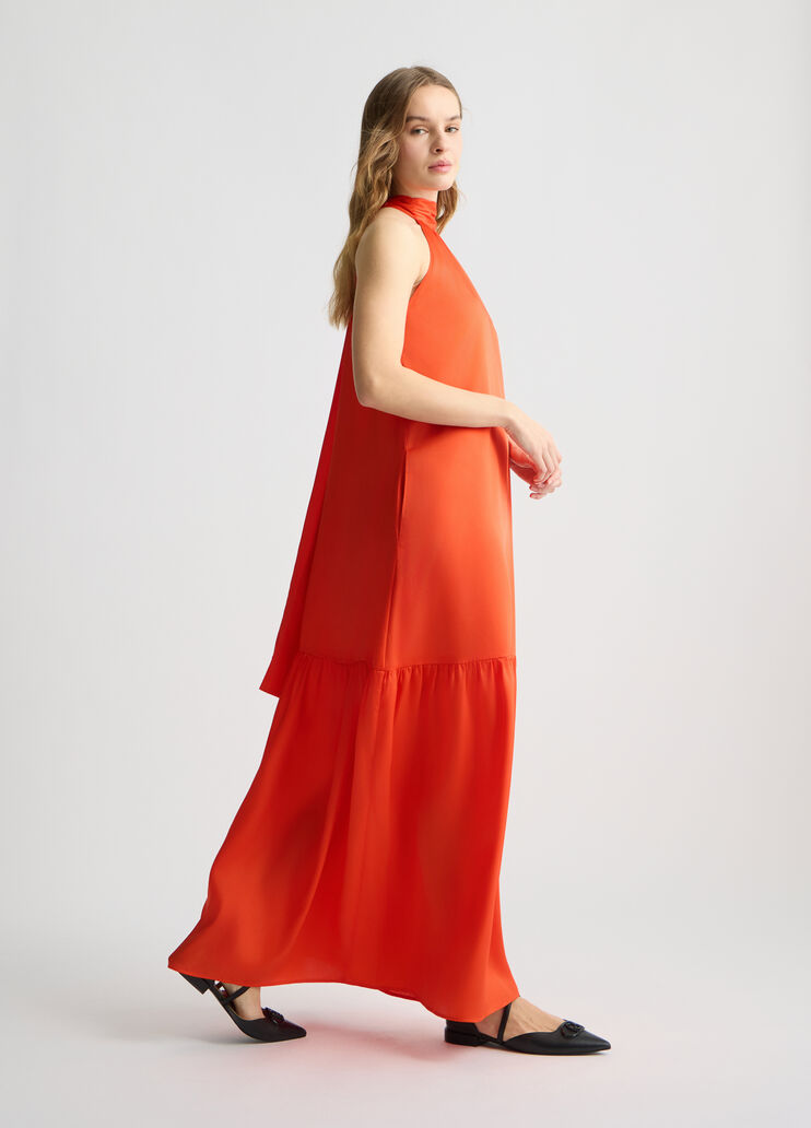 Long satin dress orange Liu Jo - large image number 3 Long satin dress orange Liu Jo - large image number 3