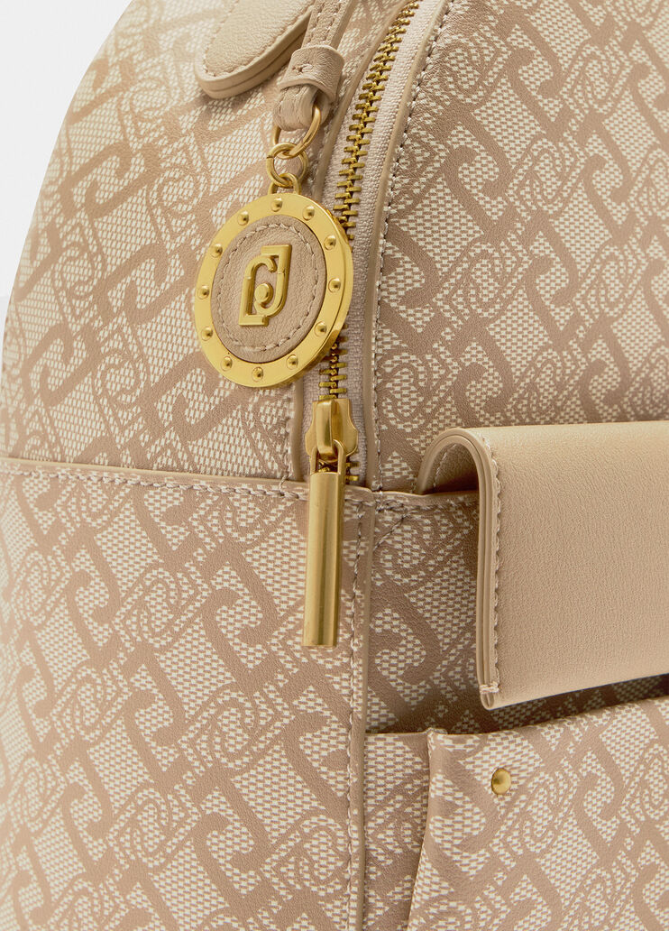 Rucksack with monogram print beige Liu Jo - large image number 5 Rucksack with monogram print beige Liu Jo - large image number 5
