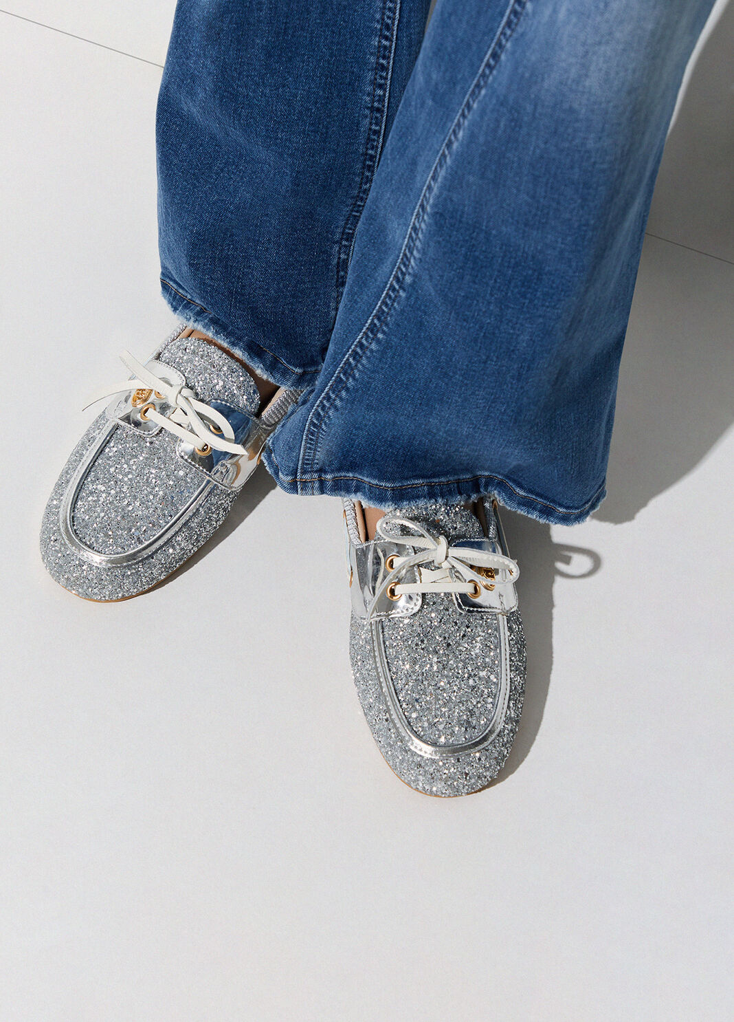 Mokassins mit Allover-Glitter silber Liu Jo - large image number 0