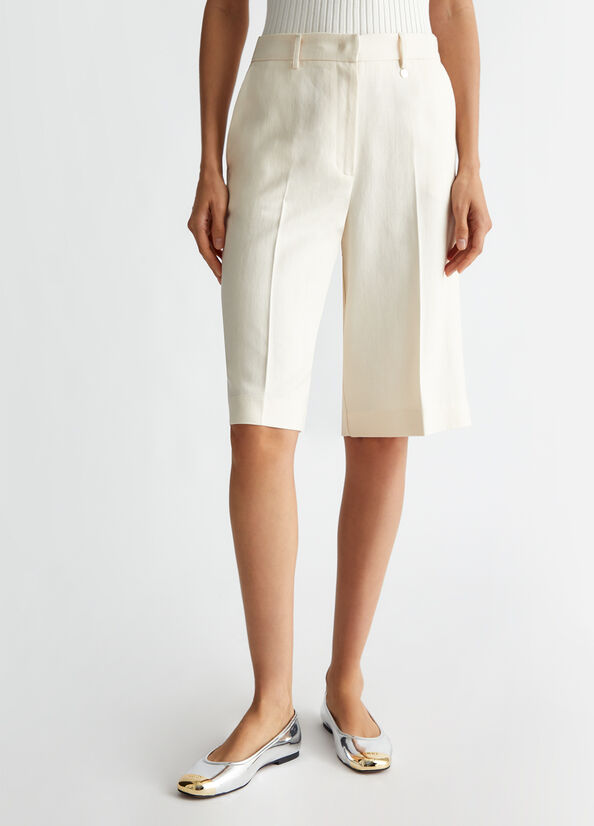 Shot fabric Bermuda shorts white Liu Jo - large image number 0