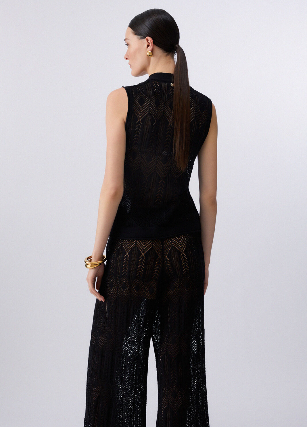 Stricktop mit Schleife Schwarz Liu Jo - large image number 1