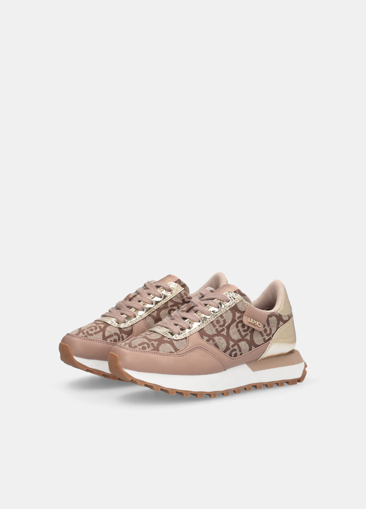 Sneakers with jacquard monogram beige Liu Jo - large image number 2