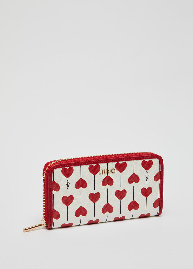 Eco-friendly wallet with hearts cherry Liu Jo - large image number 1 Eco-friendly wallet with hearts cherry Liu Jo - large image number 1