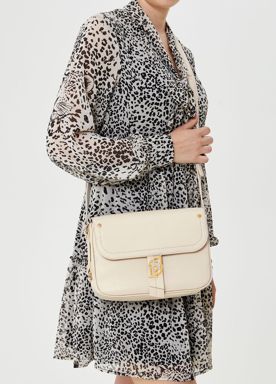 Crossbody bag with logo champagne Liu Jo - large image number 1