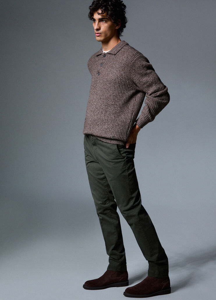 Chino trousers in gabardine moss green Liu Jo - medium