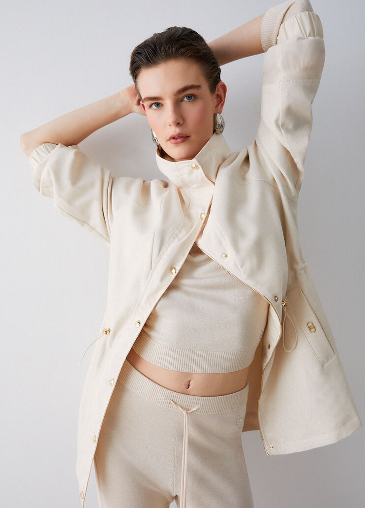Windproof jacket with drawstring Milky white Liu Jo - medium