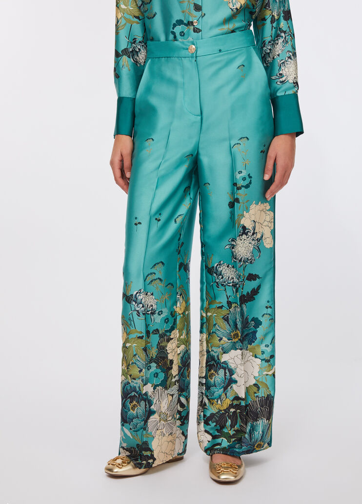 Printed twill trousers light blue Liu Jo - large image number 0