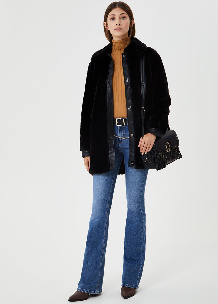 Faux fur winter coat Black Liu Jo - large image number 3 Faux fur winter coat Black Liu Jo - large image number 3