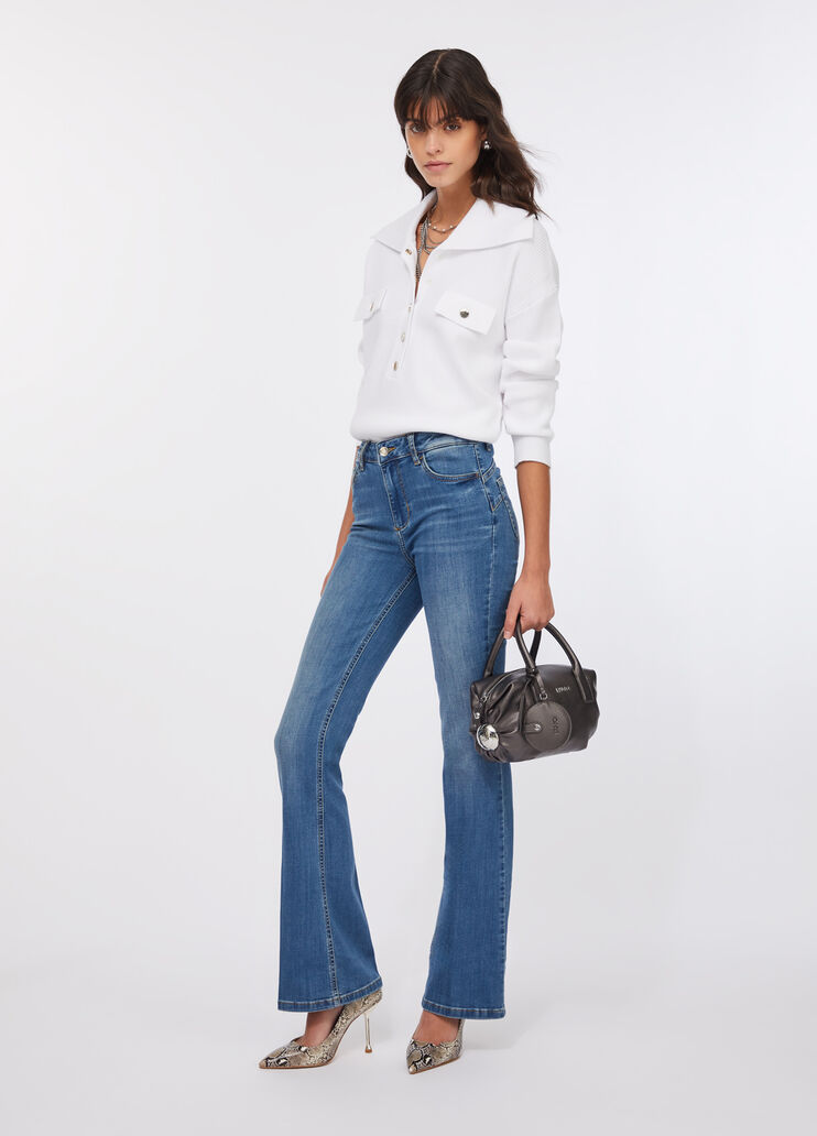 Bottom-Up-Flare-Jeans Dunkles Denimblau Liu Jo - large image number 5