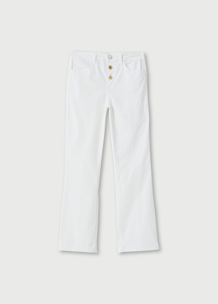 High-rise velvet trousers Wool White Liu Jo - large image number 4 High-rise velvet trousers Wool White Liu Jo - large image number 4