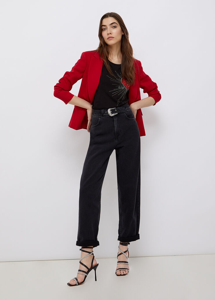 Boyfriend jeans with belt black Liu Jo - large image number 3