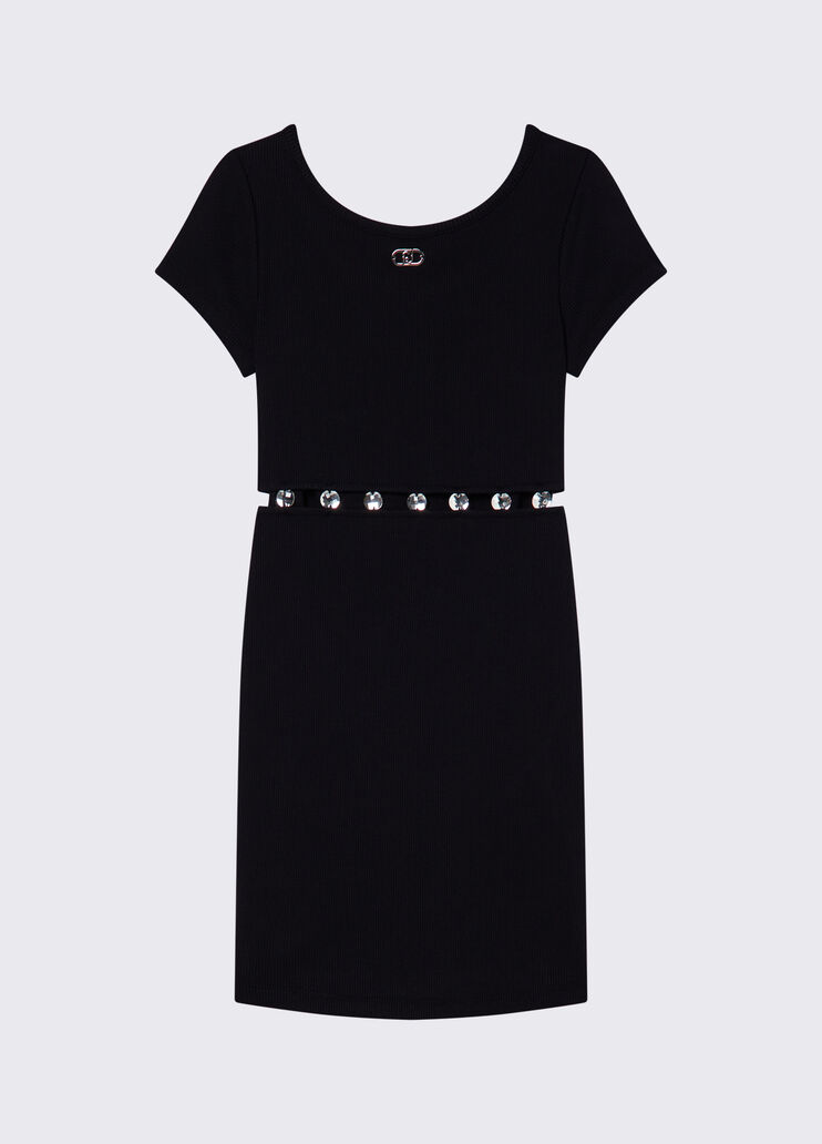 Vestito con castoni gioiello nero Liu Jo - medium