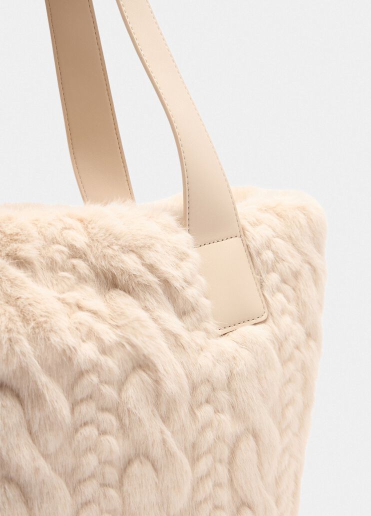 Large faux fur hobo bag beige Liu Jo - large image number 5