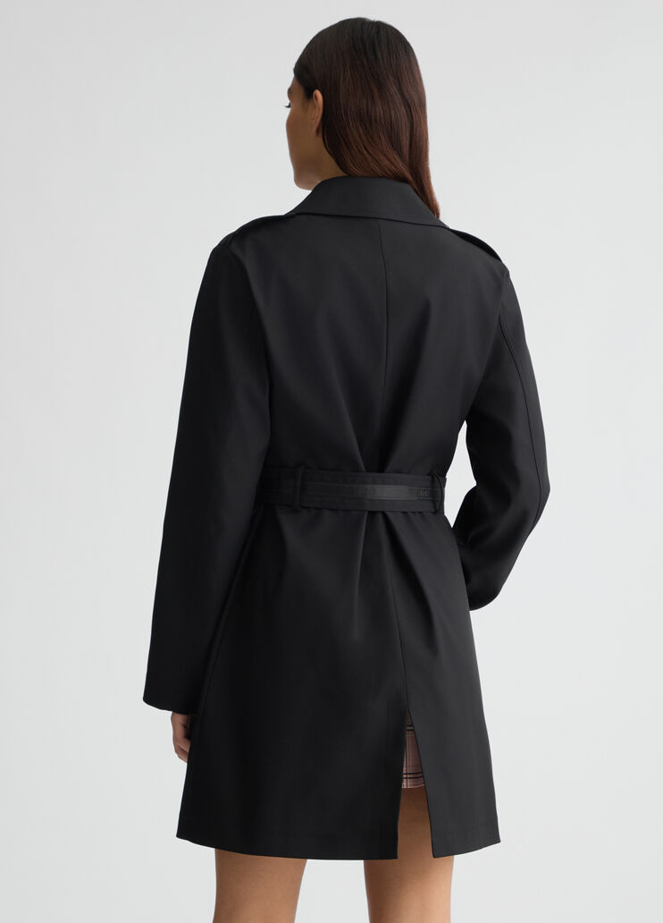 Trench coat with belt black Liu Jo - large image number 1 Trench coat with belt black Liu Jo - large image number 1