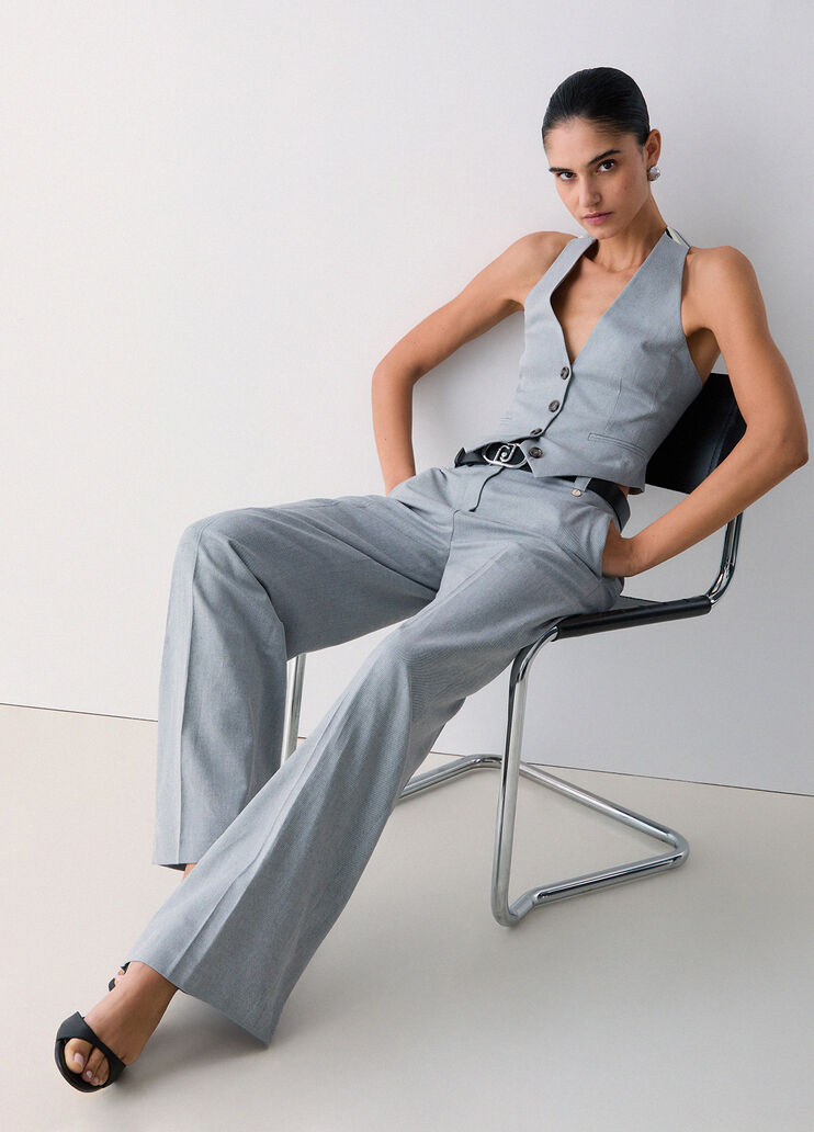 Pantalon chin&eacute; &eacute;l&eacute;gant gris Liu Jo - medium