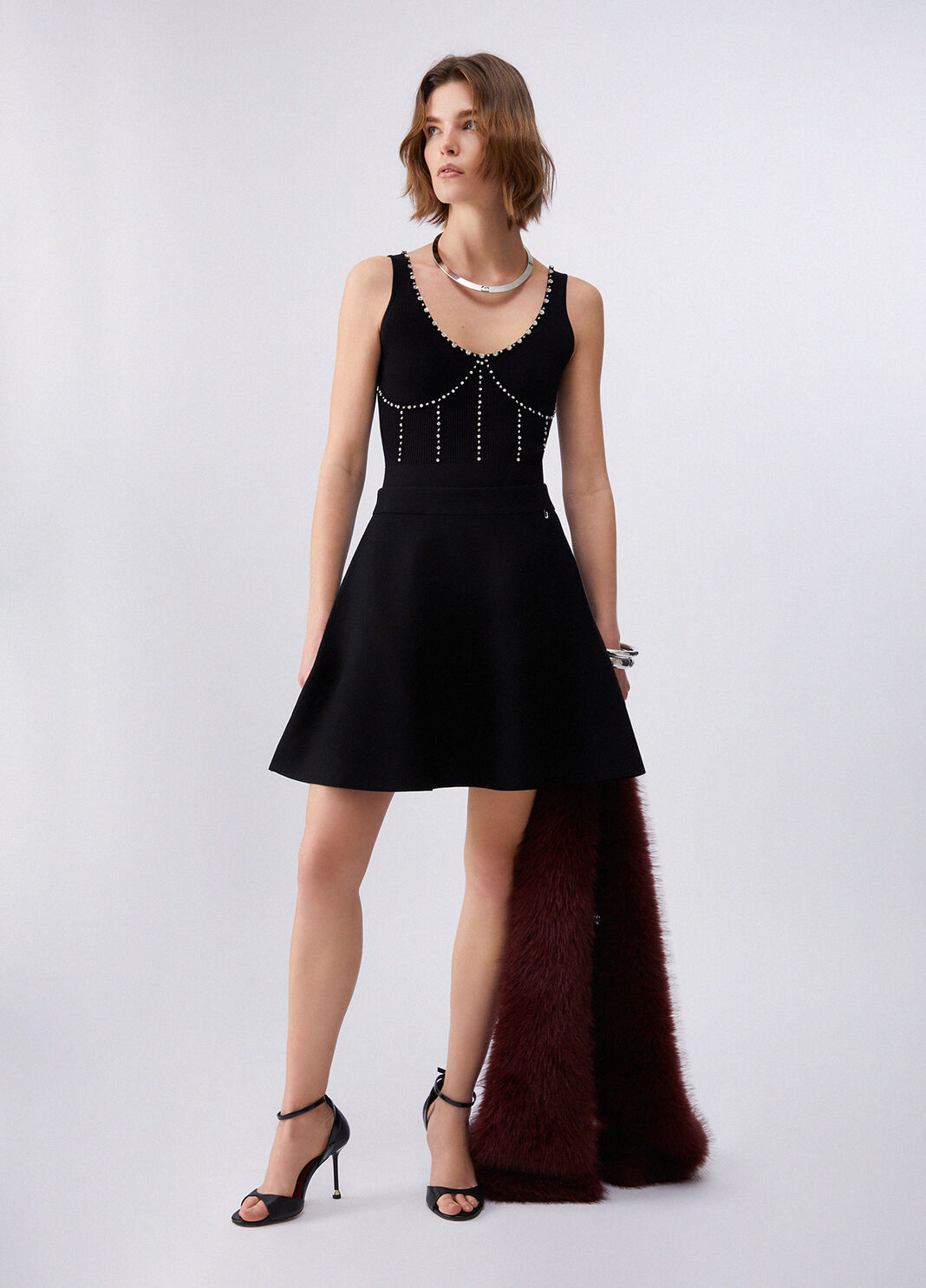 Jupe en forme en tricot noir Liu Jo - large image number 5