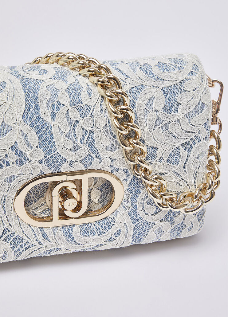 Sac format moyen LaPuffy en dentelle denim clair Liu Jo - medium