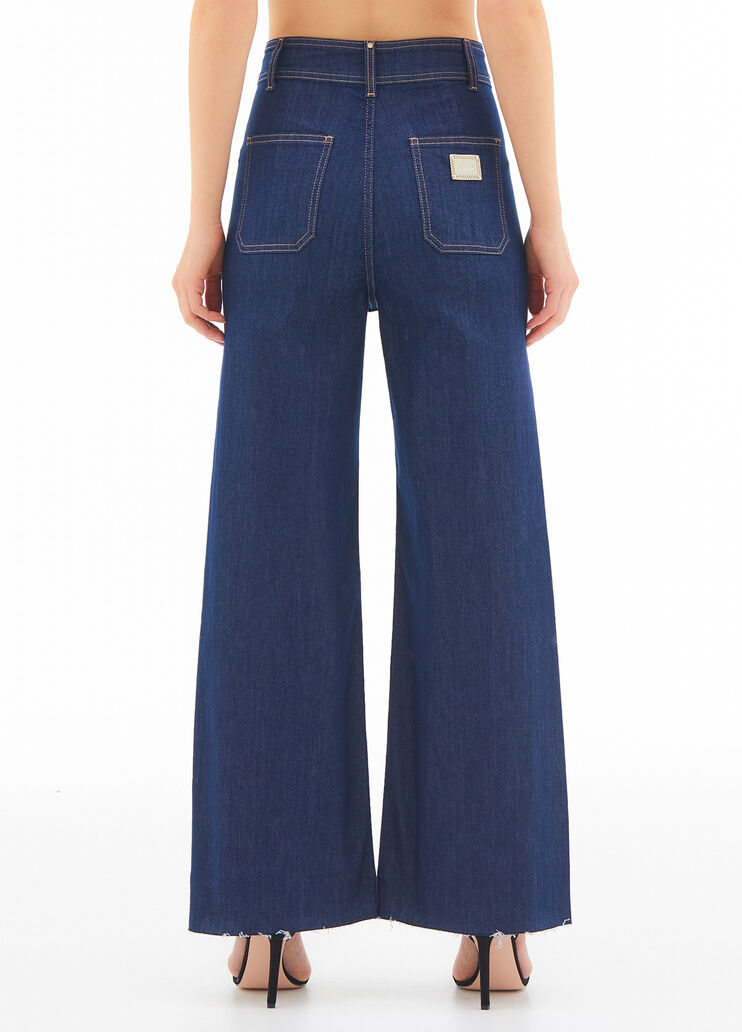 Palazzo trousers with pockets classic blue wash Liu Jo - large image number 1
