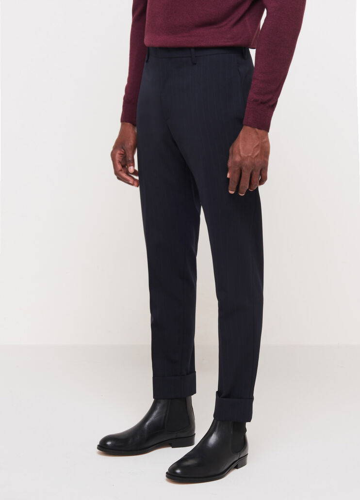 Slim fit chinos with turn-up dark blue Liu Jo - large image number 0