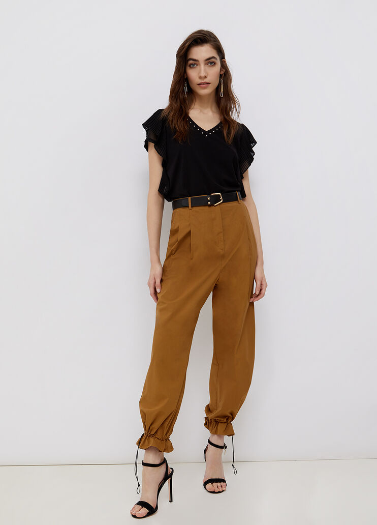 Wide trousers with belt bronze Liu Jo - large image number 3 Wide trousers with belt bronze Liu Jo - large image number 3