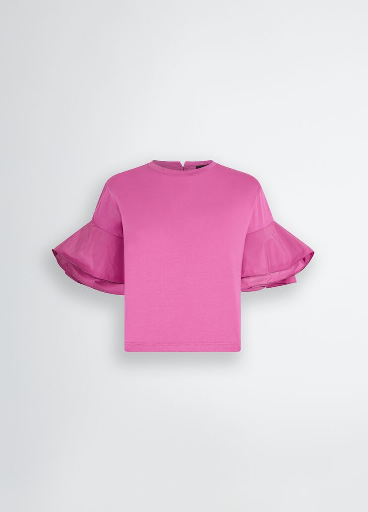 Peony pink T-shirt with flounced detailing pink Liu Jo - large image number 6 Peony pink T-shirt with flounced detailing pink Liu Jo - large image number 6