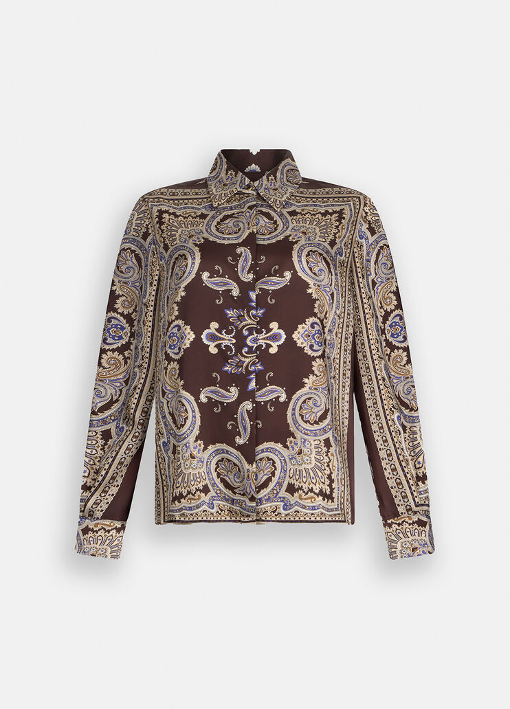 Printed twill shirt brown with print Liu Jo - large image number 6 Printed twill shirt brown with print Liu Jo - large image number 6
