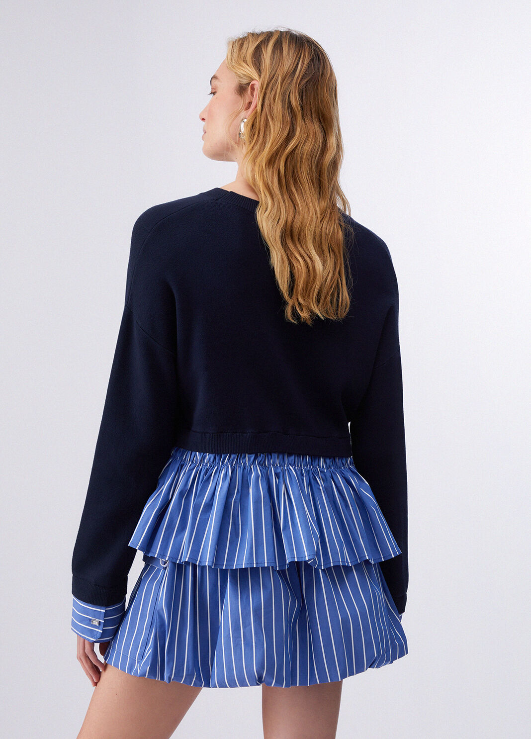 Jumper with flounces dark blue Liu Jo - large image number 1