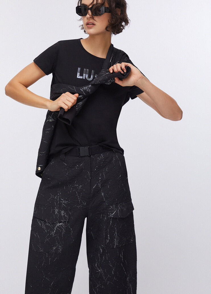 Hose in Wrinkle-Optik schwarz Liu Jo - medium