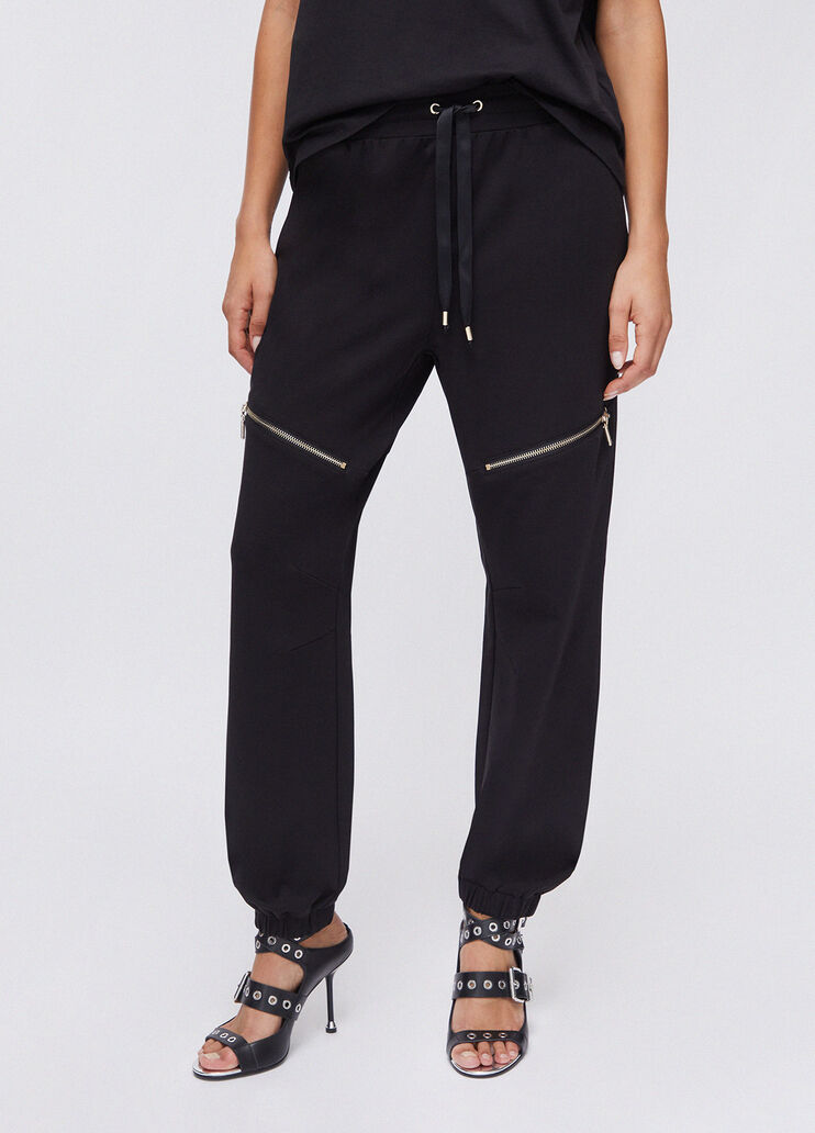 Pantalón de felpa con cremallera negro Liu Jo - large image number 0