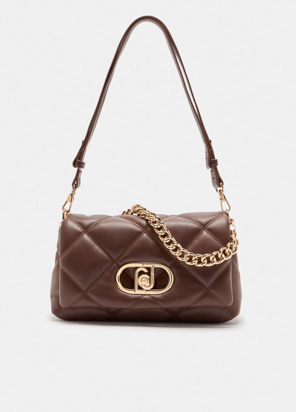 Medium quilted LaPuffy bag dark brown Liu Jo - medium