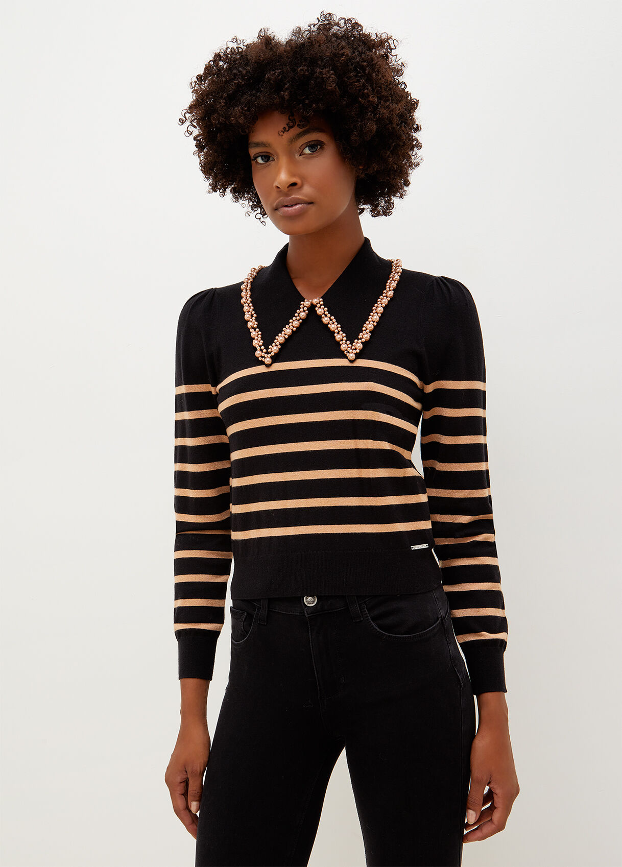 Liu Jo Cotton Jumper in Black Womens Clothing Jumpers and knitwear Jumpers 