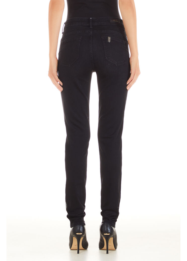 Jeans skinny con applicazioni gioiello