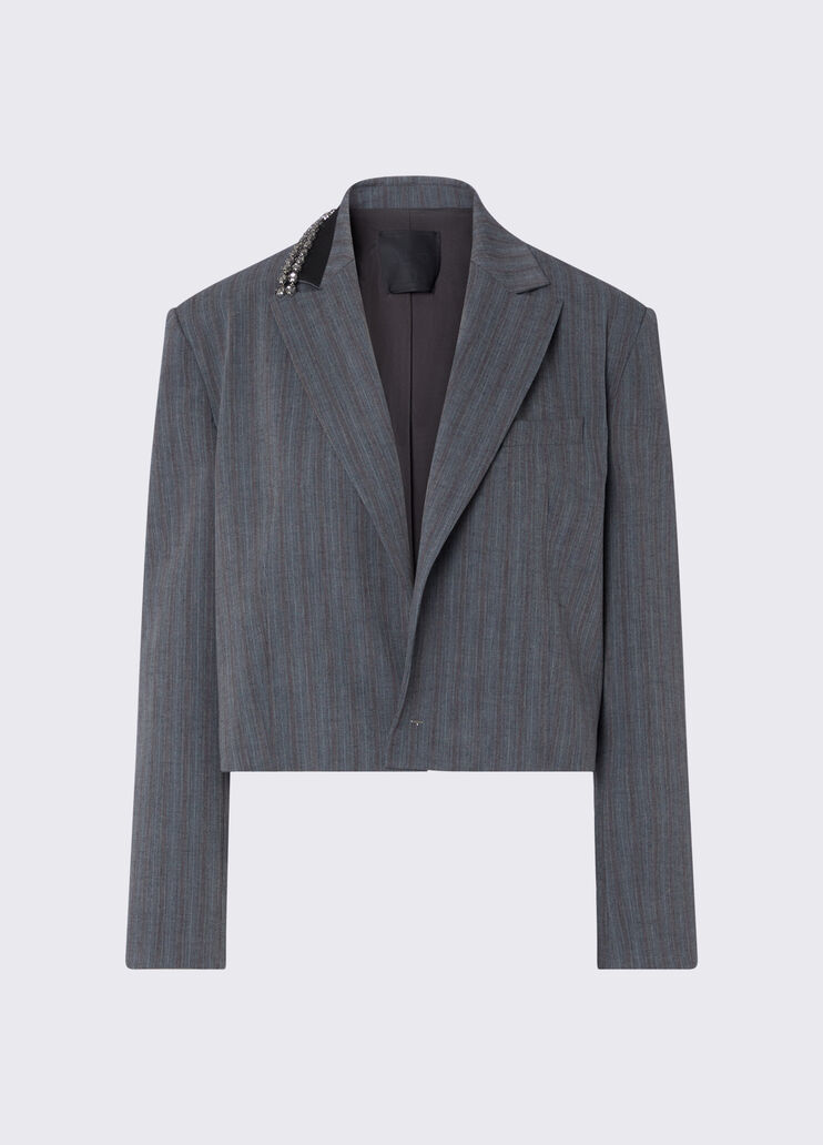 Pinstripe Cropped Jacket dark grey Liu Jo - medium