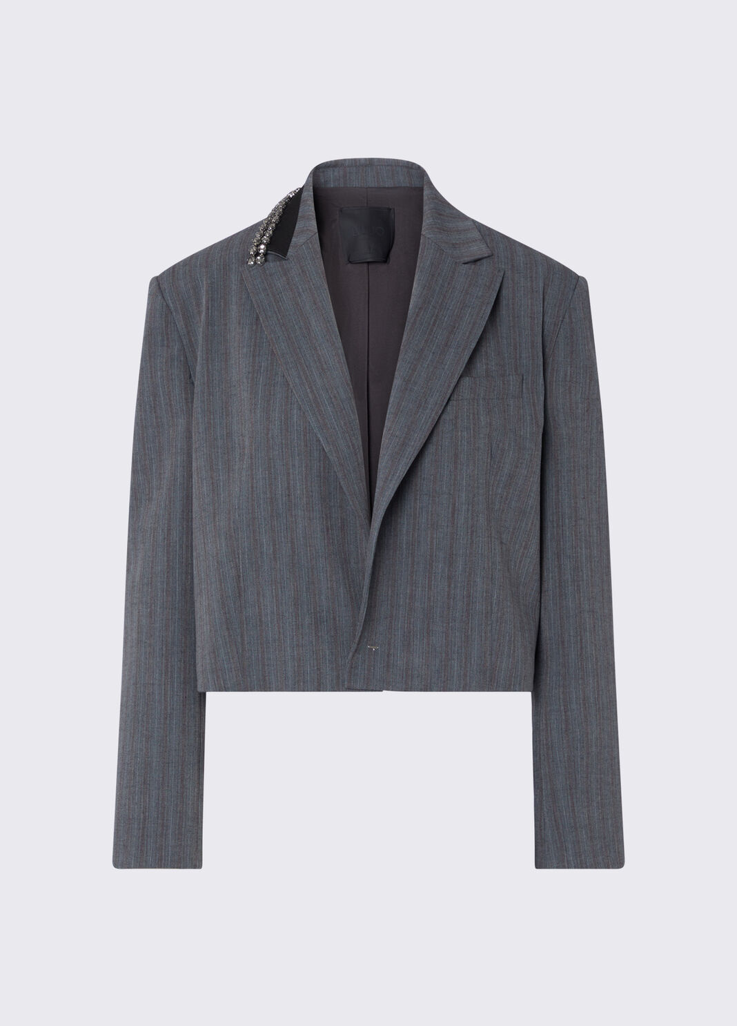 Jacke Cropped Nadelstreifen Dunkelgrau Liu Jo - large image number 6