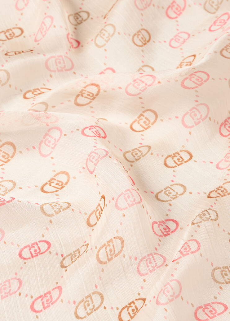 Scarf with logo print coral Liu Jo - medium