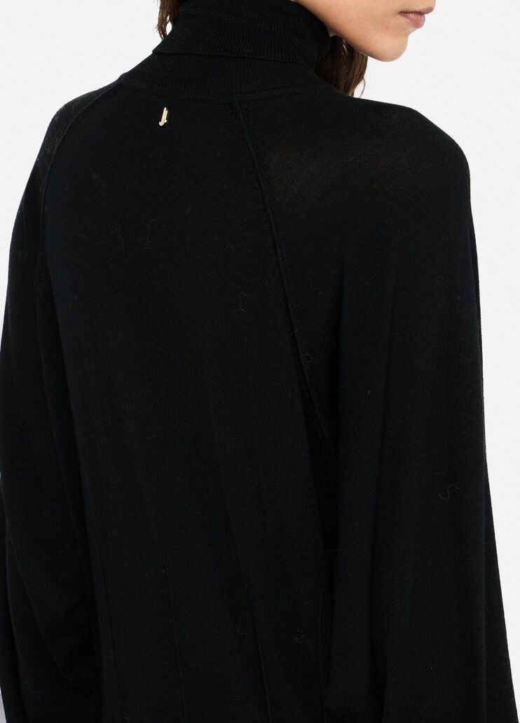 Wool turtleneck with lace black Liu Jo - large image number 4 Wool turtleneck with lace black Liu Jo - large image number 4