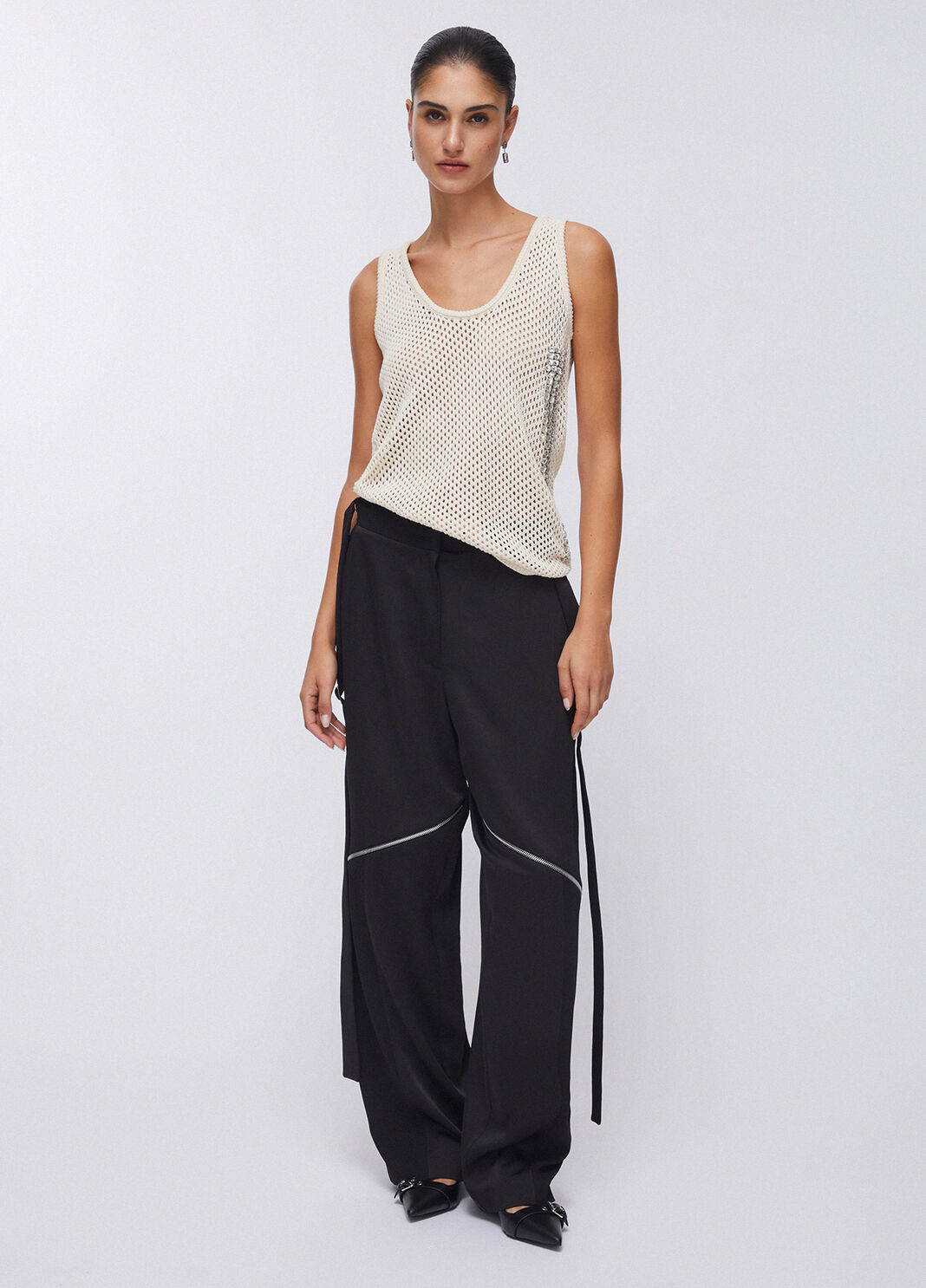 Top in rete con castoni gioiello bianco Liu Jo - large image number 5