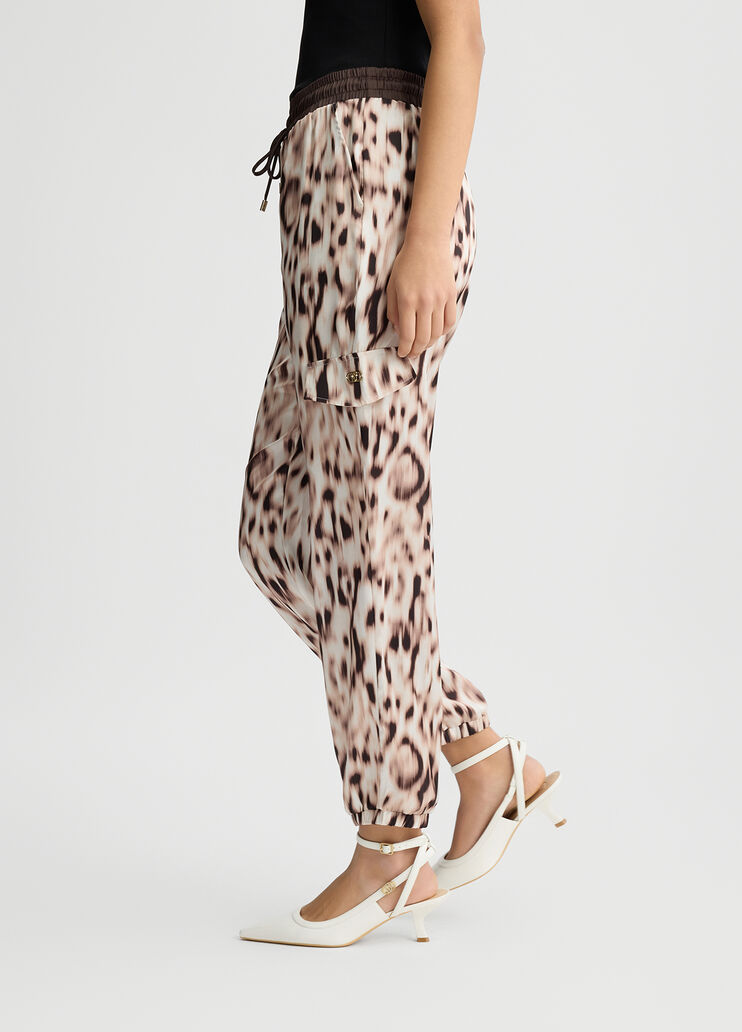 Printed satin jogging trousers animal print Liu Jo - large image number 3 Printed satin jogging trousers animal print Liu Jo - large image number 3