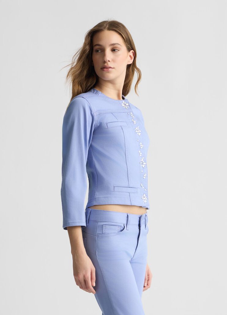 Lilac jacket with rhinestones lavender Liu Jo - large image number 3 Lilac jacket with rhinestones lavender Liu Jo - large image number 3