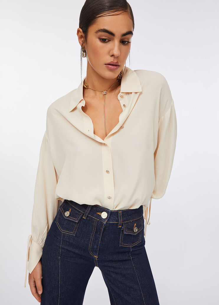 Hemdbluse aus Crêpe de Chine Elfenbein Liu Jo - medium