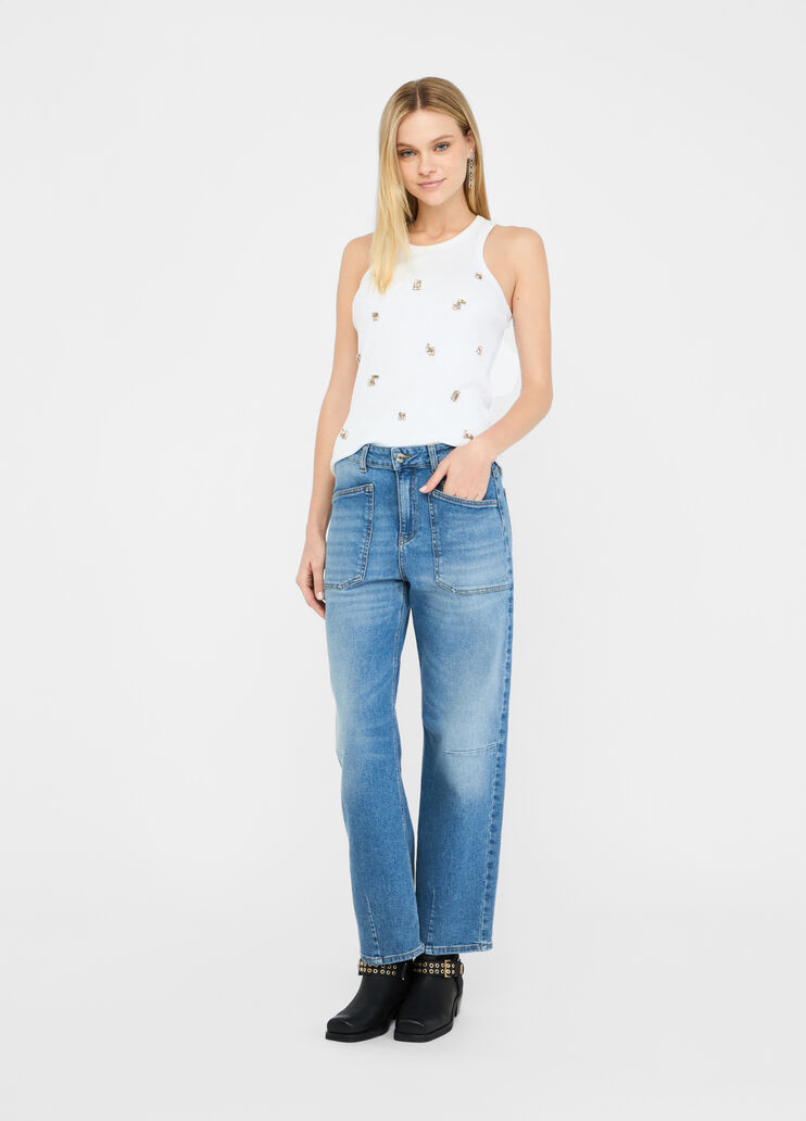 Carrot-fit high-rise trousers blue denim Liu Jo - medium Carrot-fit high-rise trousers blue denim Liu Jo - medium