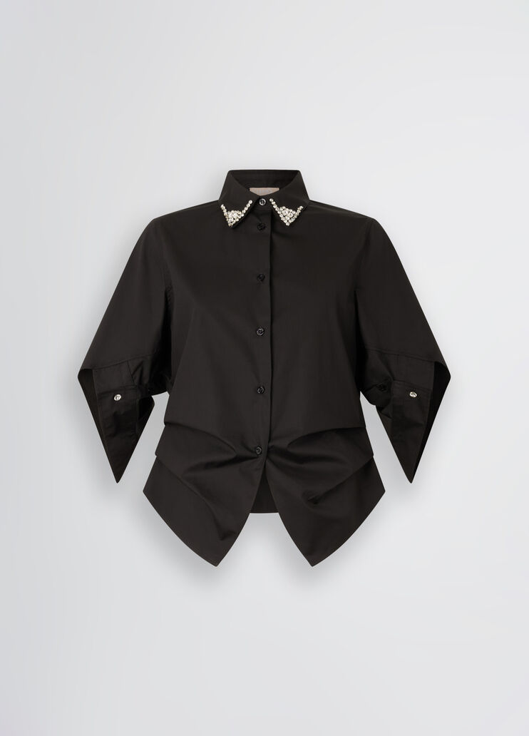 Black shirt with bejewelled embellishment black Liu Jo - large image number 6 Black shirt with bejewelled embellishment black Liu Jo - large image number 6