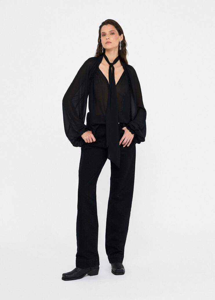 Georgette blouse black Liu Jo - large image number 5 Georgette blouse black Liu Jo - large image number 5