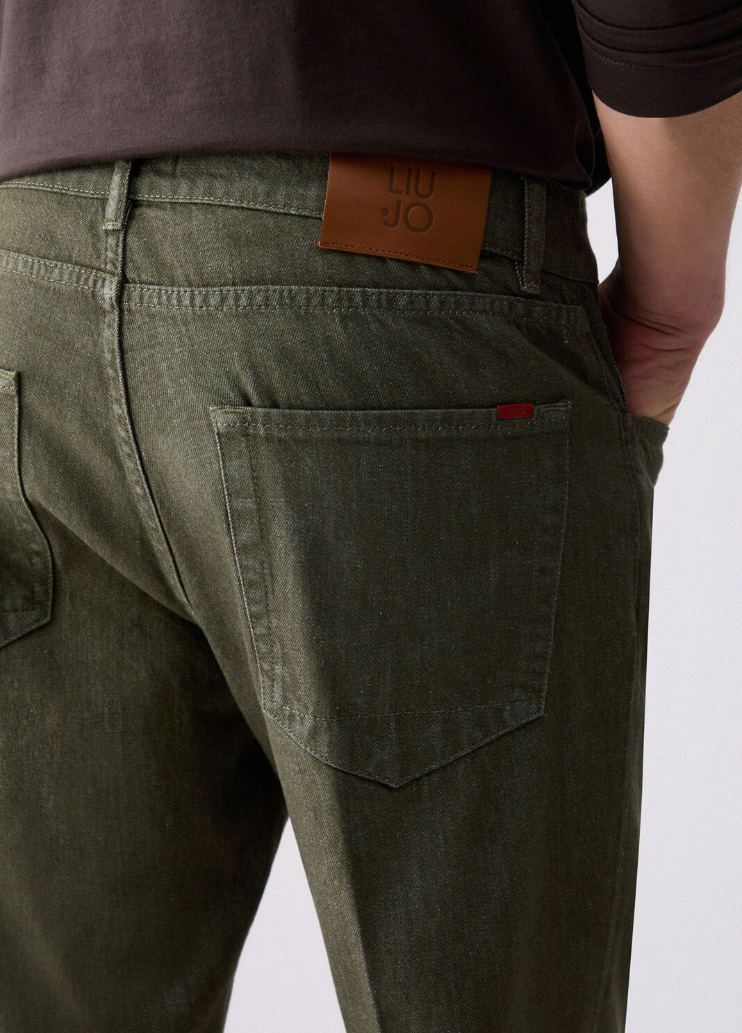 Straight-leg trousers regular fit moss green Liu Jo - large image number 4