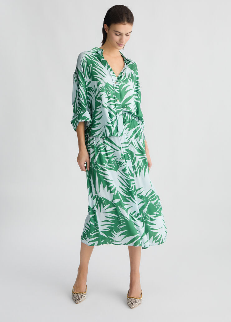 Printed satin shirt fern Liu Jo - large image number 5 Printed satin shirt fern Liu Jo - large image number 5