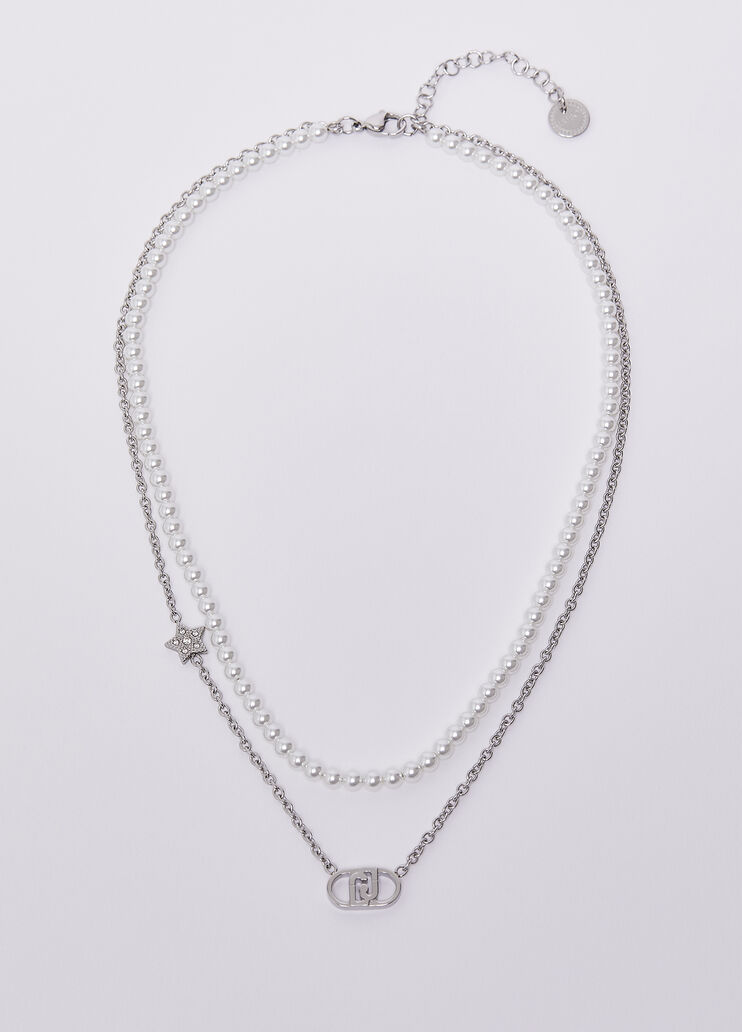 Collana multifilo con perle color argento Liu Jo - medium