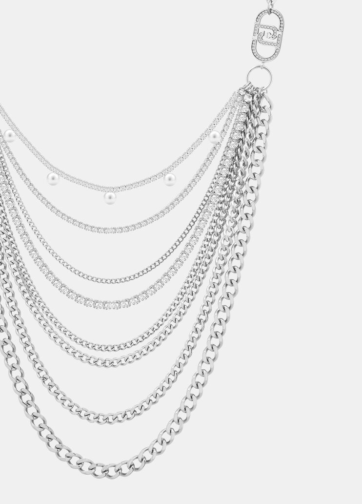 Long multi-strand necklace silver Liu Jo - medium Long multi-strand necklace silver Liu Jo - medium