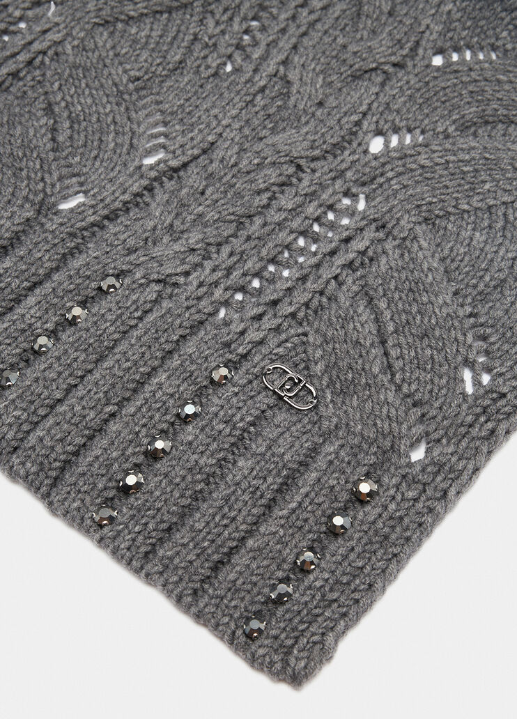 Sciarpa in misto lana con strass grigio Liu Jo - large image number 4