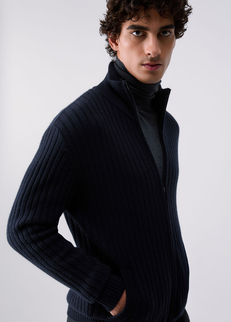 Cardigan in wool and cashmere dark blue Liu Jo - medium